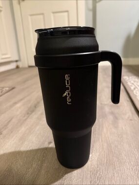 Reduce Black Insulated Travel Mug with Handle